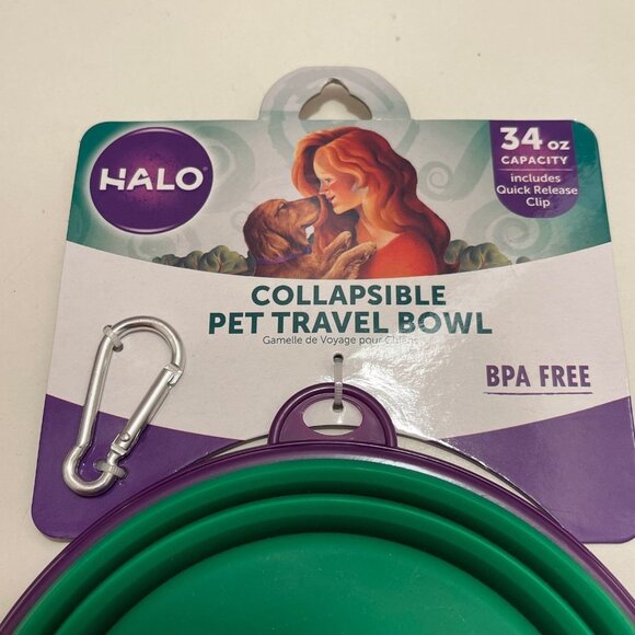 Dog Travel Bowl HALO Collapsible New With Tags! - Picture 2 of 3